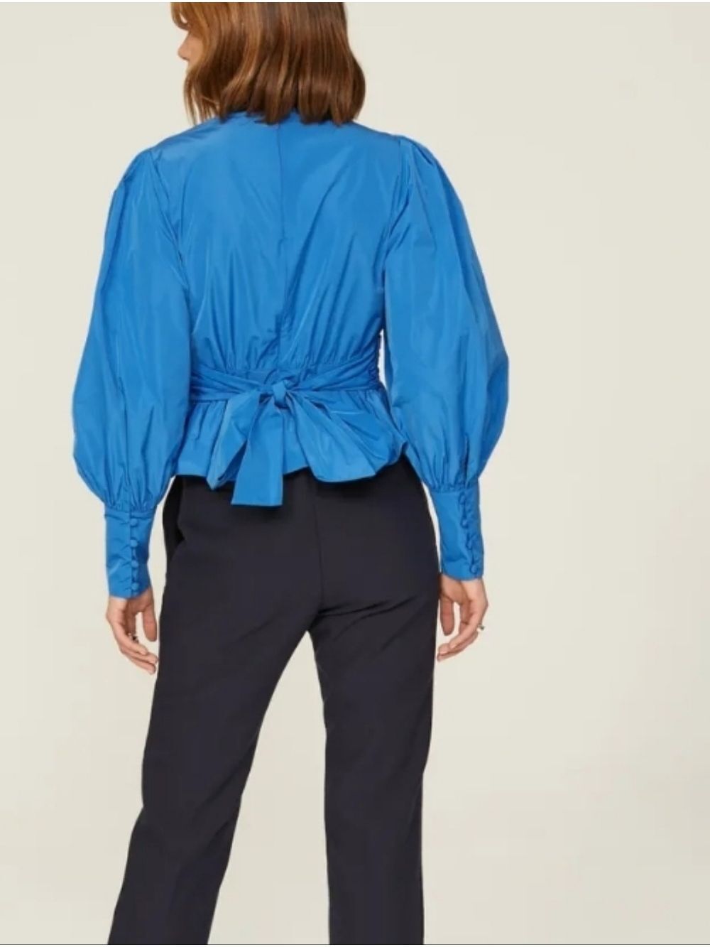 Veronica Beard Seema Long Sleeve Crisscross Blouse In Bluebell Sz 8 - Picture 2 of 16